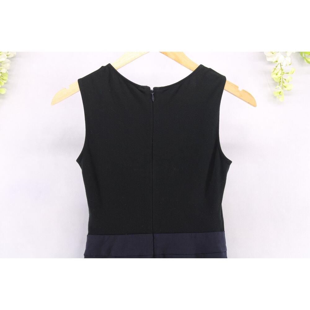 Theory Women's Wool Mini Dress Darua Tailor Sleeveless Navy/Black Size 00 - Picture 4 of 7
